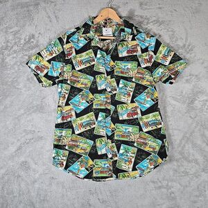 Cactus‎ Man Ricky Singh Mens Med Button Up Shirt  Hawaiian Post Card Tropical